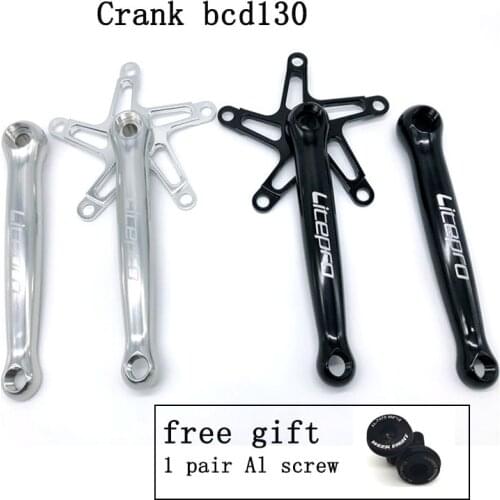 Litepro 365g Folding Bike crankset for Brompton Crank bcd130 170mm Square Hole Retro Chainwheel Bicycle Chainring 7075 Al Alloy