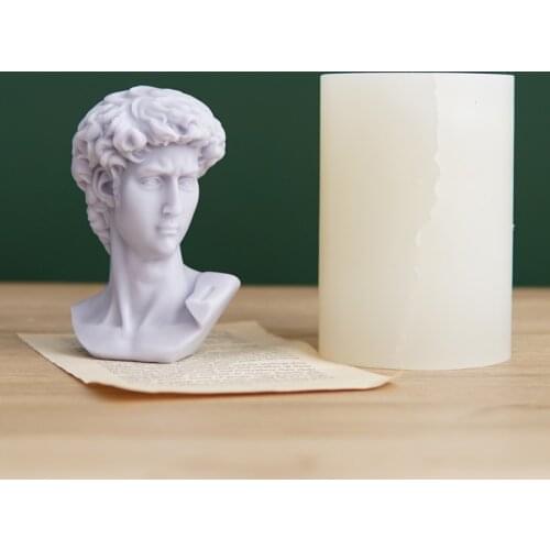David Plaster Portrait Silicone Material Handmade Candle Mold DIY 3D Aromatherapy Supplies Mould Home Decoration