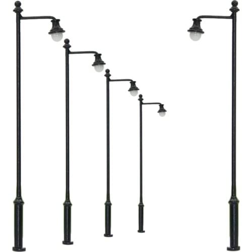 LYM34 5pcs Model Railway Train Lamp Model Lamp Street Lights Single Head HO OO TT Scale LEDs NEW Building Miniature