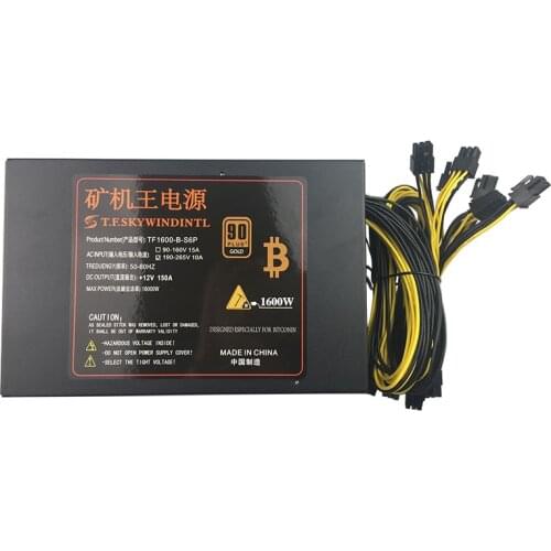 T.F.SKYWINDINTL 1600W Eth Coin Apw3 12*6PIN PSU Ethereum Coin For Power Supply 1600W Ethereum Mining Antminer d3 S7 Bitcoin