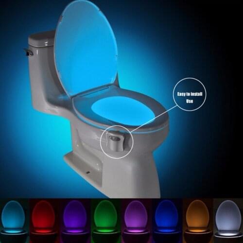 Smart Bathroom Toilet LED Night lights Lamp with Motion Sensor Light 8 Color backlight for toilet seat WC Toilet lamp Lights