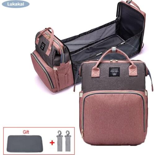 Baby Diaper Bag Crib Mummy Bag Bed New Design Folding Nappy Bag Waterproof Multifunctional Portable Baby Bed Bags