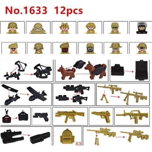 Military Special Forces Soldiers Bricks Figures SWAT Guns Weapons Compatible Armed Building Blocks Kids Toys