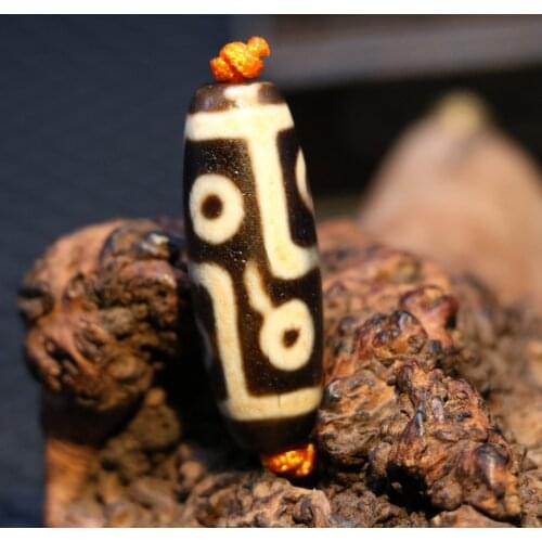 Magic Power LKbrother Energy Tibetan Old Agate 6 Eye Clever dZi Bead Amulet Totem Fit For Making Bracelet UPS1229