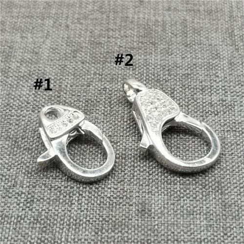 925 Sterling Silver Zircon Lobster Claw Clasp for Bracelet Necklace