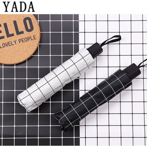 YADA High Quality Large Lattice Umbrella Folding Charm Rain Women uv Plaid Umbrella For Women Windproof Patio Umbrellas YS627