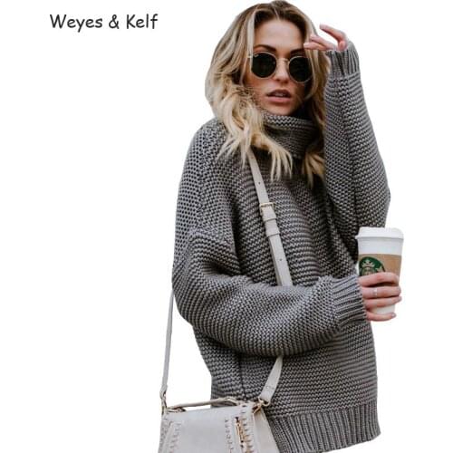 Weyes & Kelf Casual Turtleneck Women Sweaters And Pullovers Women 2020 Long Sleeve Winter Sweater Women Winter Jumpers