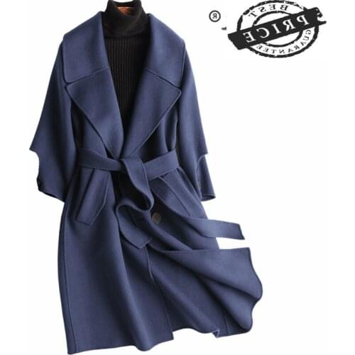 Winter Coat Female Real Wool Long Jacket Women Clothes 2021 Autumn Korean Sheep Shearing Coat + Belt Elegant Coats 3a12a3
