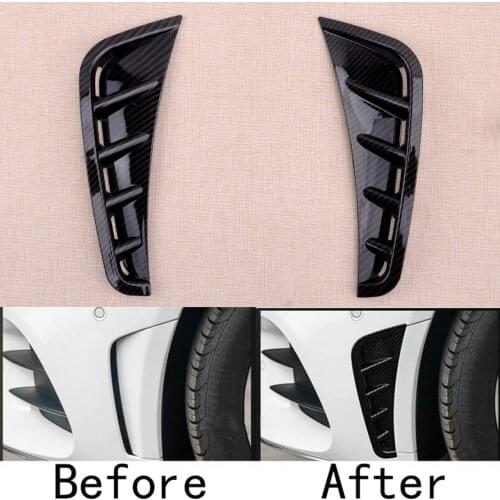 1 Pair Car Front Bumper Side Spoiler Splitter Canard Air Vent Cover Trim Black Fit For Mercedes Benz C Class W205 2019 2020