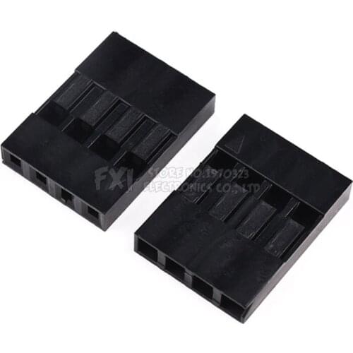 100PCS/Lot Single 4P 2.54mm 1x4P 1*4P Plastic For Dupont Jumper Housing Female Pin Connector Wire Cable