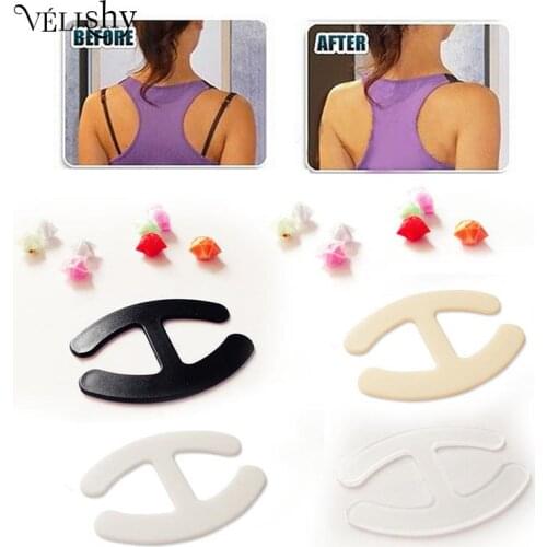 12pcs/lot Dresses Essential Invisible Bra Buckle Hide Bras Strap Safety Seamless Underwear Clasp Anti Slip Buckle Breast Random