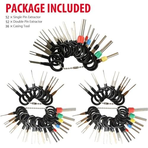 140pcs Durable Car Terminal Removal Tool Wire Plug Connector Extractor Puller Release Auto Repair Accessories Tools