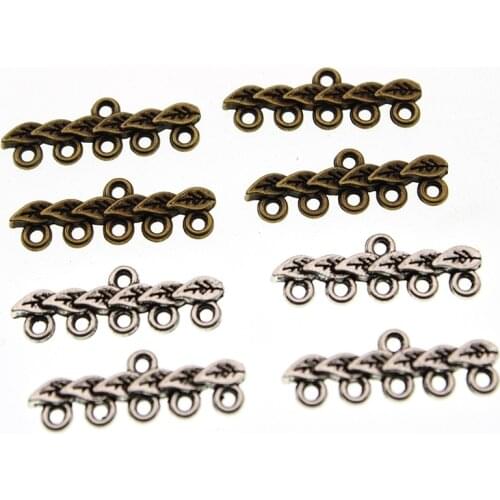 20pcs Component Multilayer Clasp Buckle Necklace Bails Connector Tassel Chains 5 strands Toggle Filigree Jewelry Joyas Craft