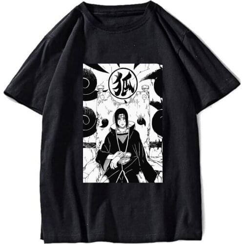 2020 Hip Hop T Shirt Japanese Harajuku anime itachi T-Shirt Streetwear Summer Tops Tees Cotton Tshirt Oversized HipHop