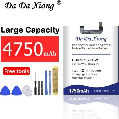 High quality 4750mAh HB376787ECW Battery for Huawei Honor V8 Replacement mobile phone battery