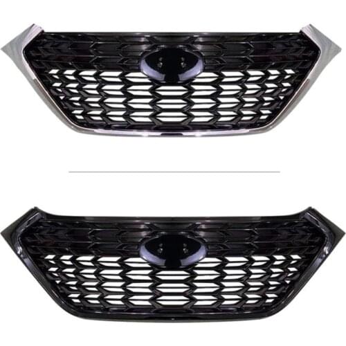 Car Racing Grill Grille Emblems ABS Radiator Chrome Mesh Decoration Front Bumper Replacement For Hyundai Tucson 2015-2017