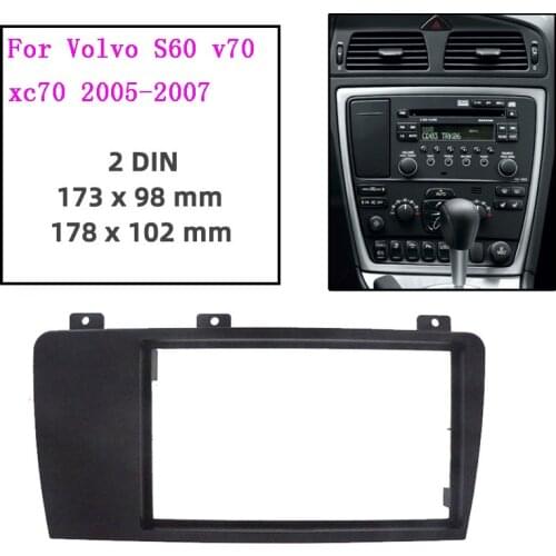 2Din Car Radio Fascia Frame for Volvo XC70 V70 S60 2004 2005 2006 2007 installation Trim Dashboard Panel Kit