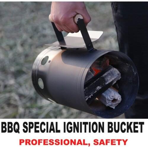 BBQ Barbecue Chimney Starter Charcoal Grill Steel Quick