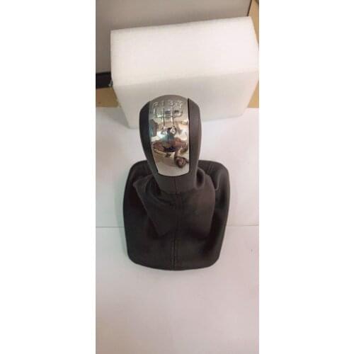 For Skoda Octavia A5 2004 2005 2006 2007 2008 New 5 Speed Car Gear Shift Knob With Black Leather Boot silver cap SK03