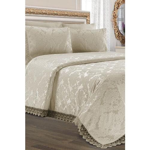 Elegant French Guipure Jacquard Chenille Double Lacey Bed Cover Set Coverlet Set 3 PCS - Bedspread Pillowcase Quality Bed Lining