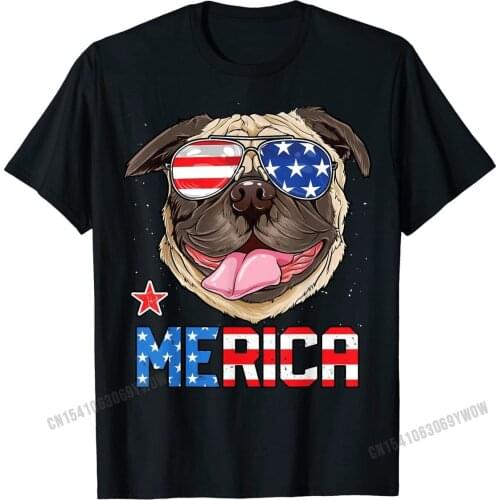 Pug Merica 4th of July T shirt Men Kids Boys Girls Dog Puppy Top T-shirts Summer On Sale Cotton Tops Shirt Geek for Male
