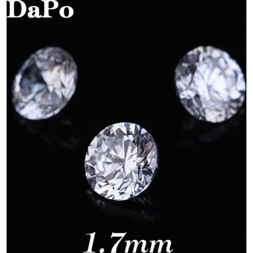 Hot Hearts and Arrows 1.7mm A-3A Quality Round Machine Cut Clear White Cubic Zircon Stones Synthetic Gems For Jewelry