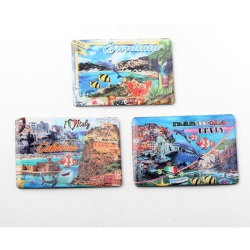 Italy 3D Resin Fridge Magnets Stickers Tourism Souvenirs Refrigerator Magnetic Stickers Home Decorations