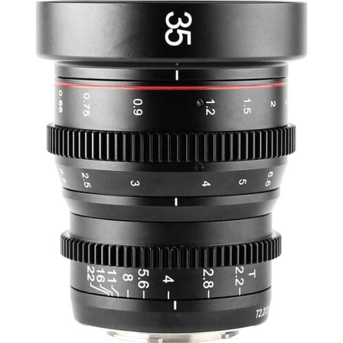Meike 35mm T2.2 Manual Focus Portrait Cine Lens For fuji X-Mount /For Olympus Panasonic M4/3 Mount GH5 G7 G9 GX7 G6 GX9 APS-C