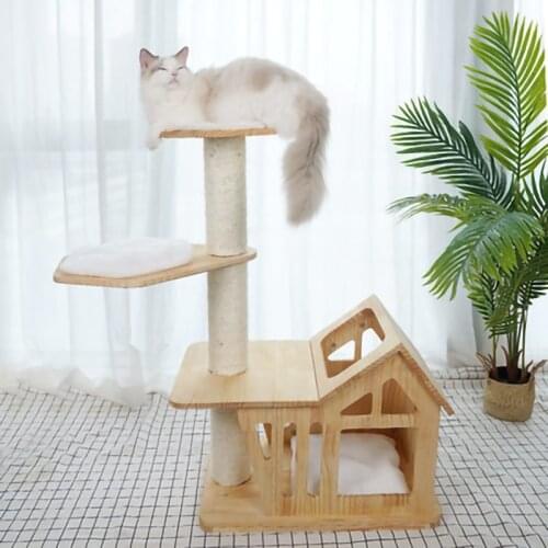 Sisal Cat Scratcher Cat Tree Cat Litter Cat Scraper Multi-layer Solid Wood Cat Climbing Frame Fun Space Capsule Cat Scratching P