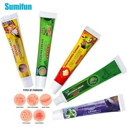 5 Type Treatment Psoriasis Cream Skin Care Antibacterial Antipruritic Dermatitis Eczema Herbal Ointment Anti-Itch Medical Plaste