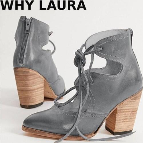 Fashion single shoe pointed hollow breathable high top knight gladiator shoes plus size 35-43 MUjer cool boots