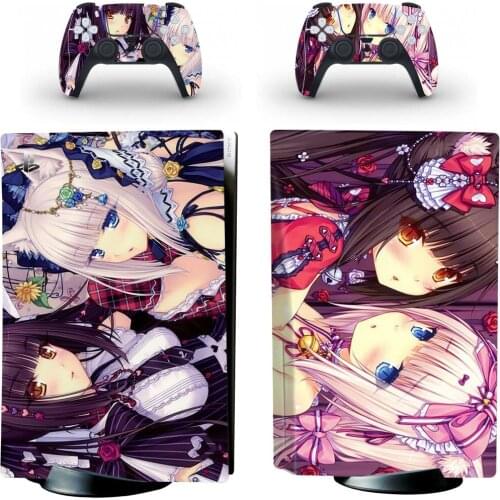 Anime NEKOPARA PS5 Standard Disc Edition Skin Sticker Decal Cover for PlayStation 5 Console and 2 Controllers PS5 Skin Sticker