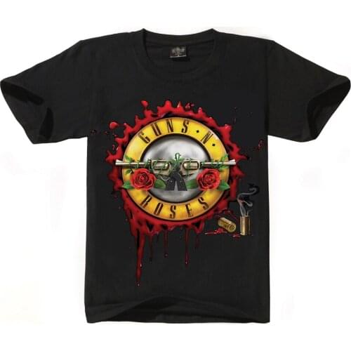 New Fashion Guns N Roses T-Shirt Punk T Shirt Men Black Tshirt Heavy Metal Tops guns and roses Print t shirts Hip Hop Tees
