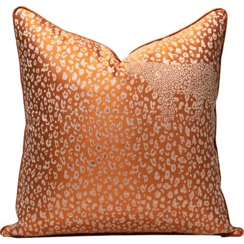 Orange Cushion-Cover 50x50cm Leopard Design Pillowcase Housse De Coussin Decorative Throw Pillow Cover For Chair Livingroom