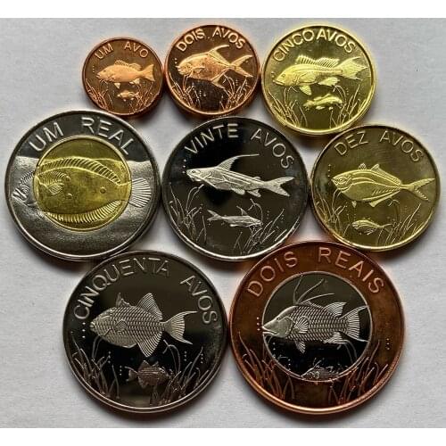 Full Fish Edition Cabinda 2009 Set 8p Original True Real Genuine Coin European Collectible Gift Unc