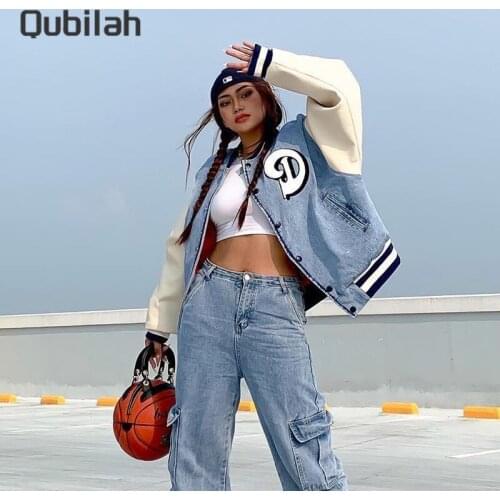 Женские джинсовые куртки Qubilah China At AliExpress