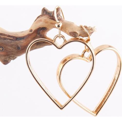 RH Fashion Bohemian Jewelry Accessory Metal Heart Pendant Earrings Jewellery Wedding Party Gifts Women Earrings