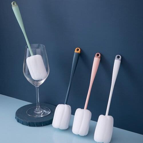 Milk Bottle Coffe Tea Red Wine Glass Cup Brush Long Handle Cleaning Sponge Brushes Kitchen Washing Tools Accessories