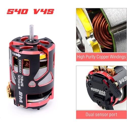 Surpass Hobby Rocket 540 V4S 8.5T 13.5T 17.5T 21.5T 25.5T Sensor Brushless Motor for Spec Stock Competition 1/10 1/12 F1 RC Car