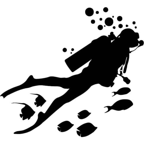 Fun Marine World Diving Adventure Car Decal Pvc Personalized Fish Auto Stickers Sunscreen Waterproof 21 CM*18CM