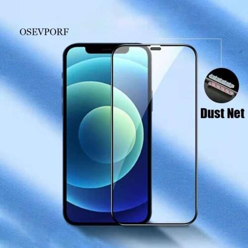 Alloy Dust Net Glass For iPhone 12 11 Pro Max X XS MAX XR Tempered Glass for iPhone 12 Mini 8 7 6 6S Plus Screen Protector Films