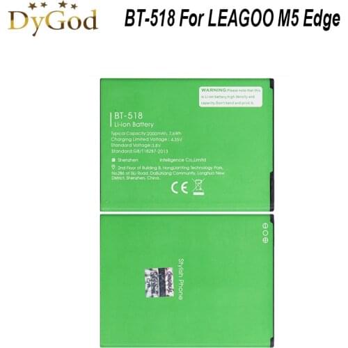 DyGod For LEAGOO M5 Edge Battery 2000mAh Mobile Phone Replacement Backup Batteria Batterie BT-518 For LEAGOO M5 Edge AKKU