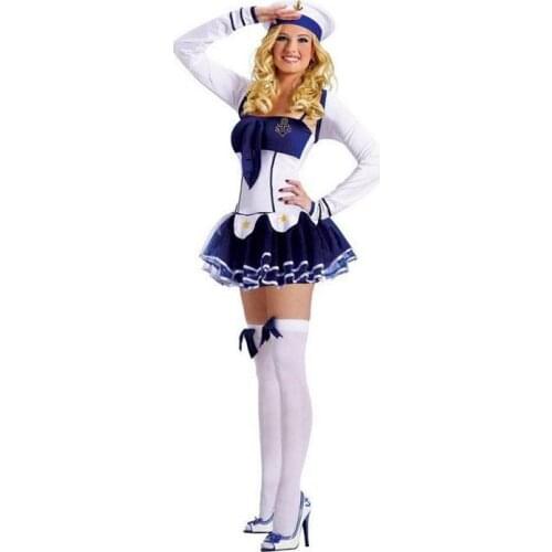 Women New Design Fashion Sexy Sailor Costume 3S1176 Free Shipping Halloween Fancy High Seas Hottie Cospaly Costume