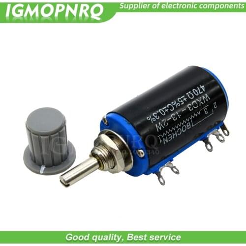 1pcs WXD3-13 2W Potentiometer + 1 Grey knob 100 200 220 1K 2.2K 3.3K 4.7K 5.6K 6.8K 10K 22K 33K 47K 100K Ohm WXD3-13-2W
