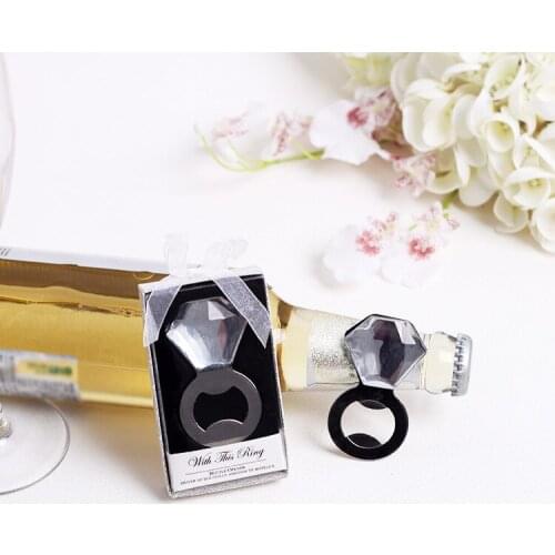 100 PCS Silver crystal shaped wine beer bottle opener wedding party favor guest gift present