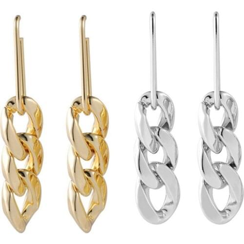2020 New Arrival Belonging Chain Long Earrings Retro Korean Drop Earrings for Women Gold Silver Color Punk pendientes Dangler