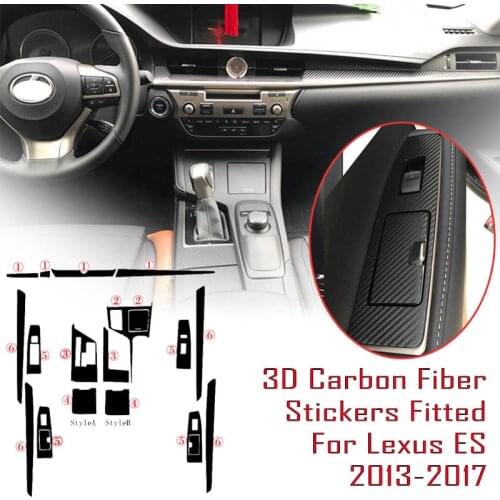 3D Carbon Fiber Car Interior Center Console Color Change Molding Sticker Decals For Lexus ES 2013-2017
