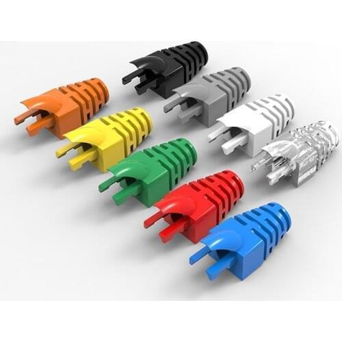 50-1000pcs Network RJ45 Cable Boots Plastic Protective Sleeves Strain Relief For Cat5e Cat6 Cable Modular Plug Protection