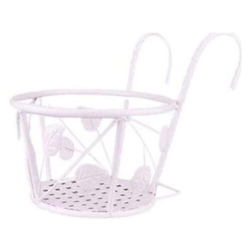 94PF Railing Potted Plant Hanging Flower Pot Storage Basket Holder Balcony Rail Porch Fence Planter Shelf