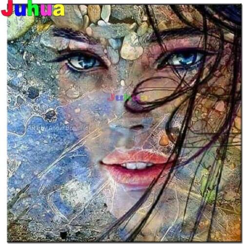 DIY 5D Diamond paintin"Abstract Woman Face"Full Square round Diamond embroidery Cross stitch Woman Tree Diamond mosaic scenic